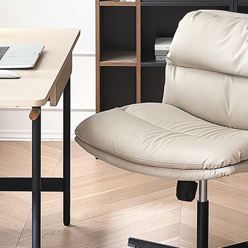 Chaise pivotante capitonnée contemporaine Chaise de bureau à dossier bas en simili cuir Clearhalo