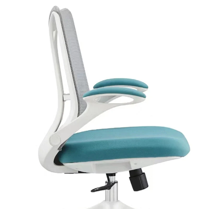 Chaise pivotante contemporaine avec accoudoir rabattable, chaise de bureau à dossier moyen en maille Clearhalo