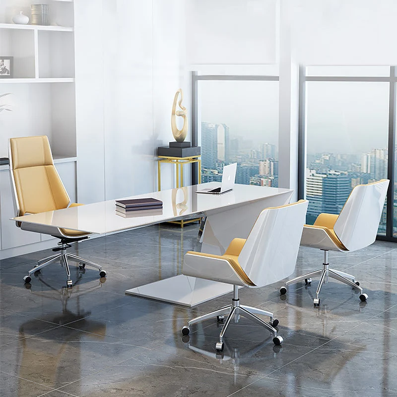 Chaise pivotante contemporaine avec appui-tête, chaise de bureau exécutive à dossier haut Clearhalo
