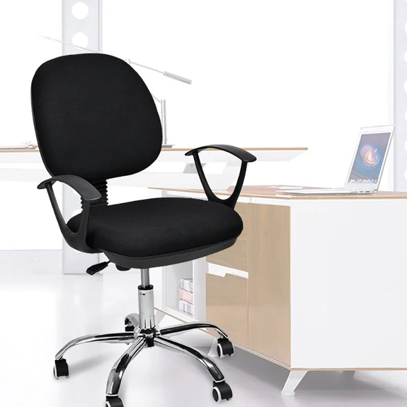 Chaise pivotante contemporaine Chaise de bureau de travail noire en microfibre Clearhalo