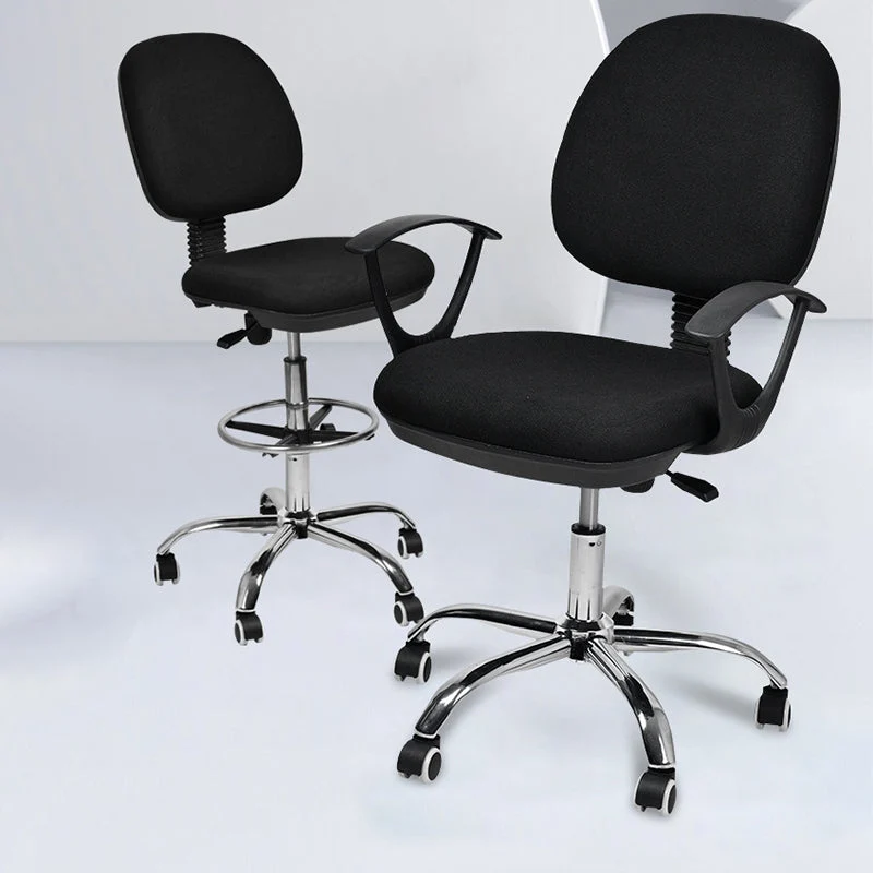 Chaise pivotante contemporaine Chaise de bureau de travail noire en microfibre Clearhalo