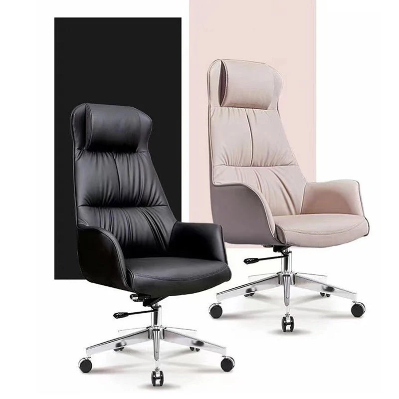 Chaise pivotante contemporaine à dossier haut en cuir, chaise de bureau à domicile Clearhalo