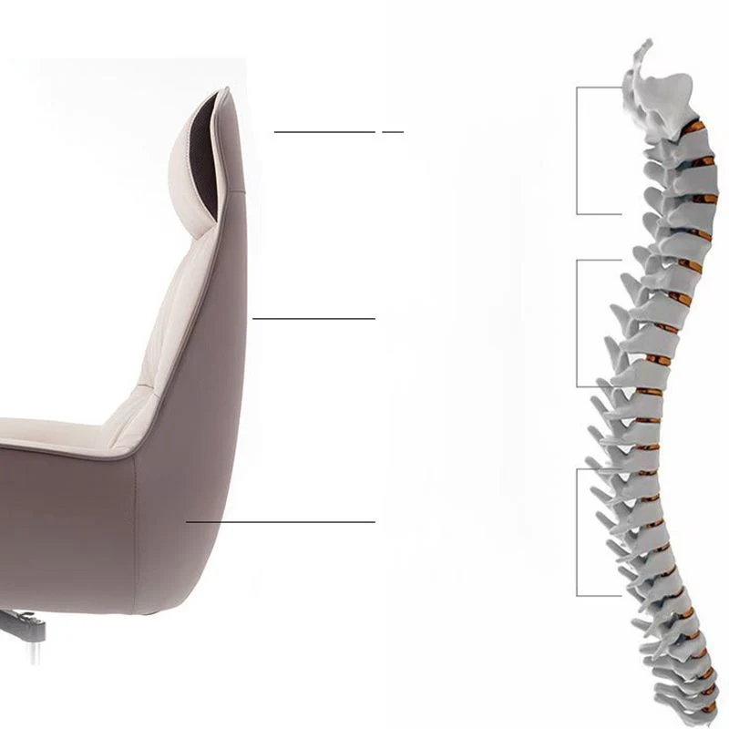 Chaise pivotante contemporaine à dossier haut en cuir, chaise de bureau à domicile Clearhalo