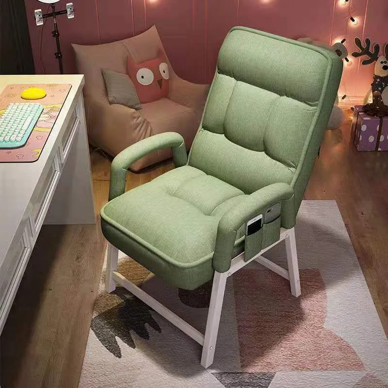 Chaise pivotante contemporaine en tissu à dossier haut avec accoudoirs fixes Clearhalo