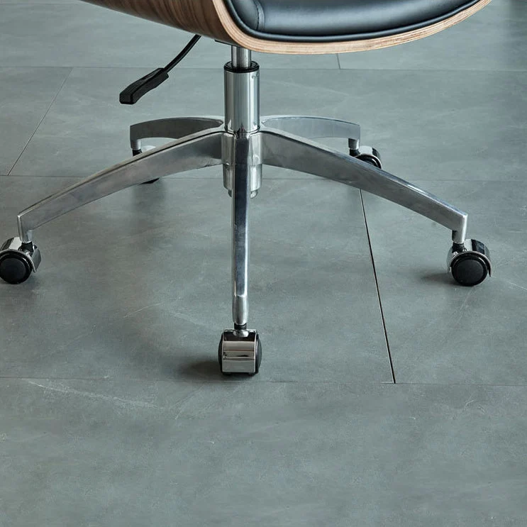 Chaise pivotante en cuir moderne, sans accoudoirs, hauteur de siège réglable, chaise de bureau avec roulettes Clearhalo
