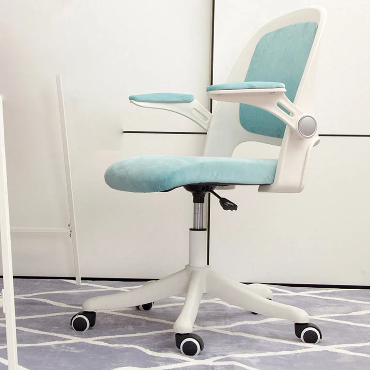 Chaise pivotante à dossier moyen, accoudoirs rembourrés, chaise de bureau avec roulettes Clearhalo