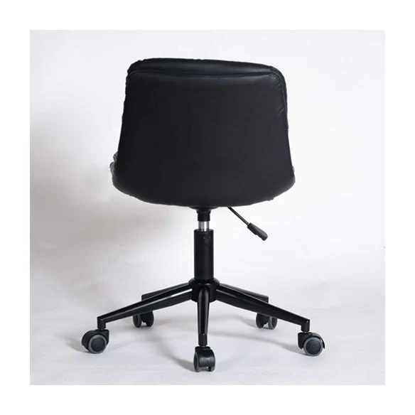 Chaise pivotante à dossier moyen, chaise de bureau moderne en similicuir avec capitonnage Clearhalo