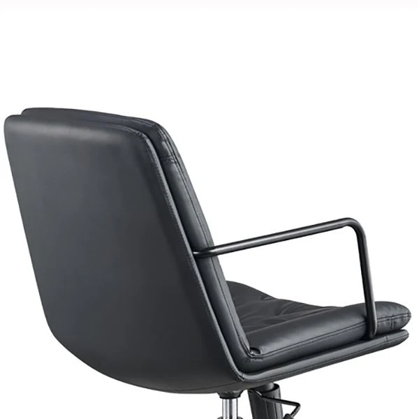 Chaise pivotante à dossier moyen, chaise de bureau moderne en similicuir avec capitonnage Clearhalo
