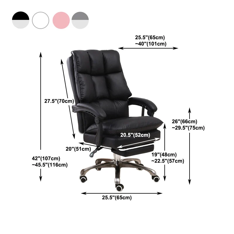 Chaise pivotante exécutive avec bras réglables, chaise de bureau d'ordinateur moderne avec roulettes Clearhalo