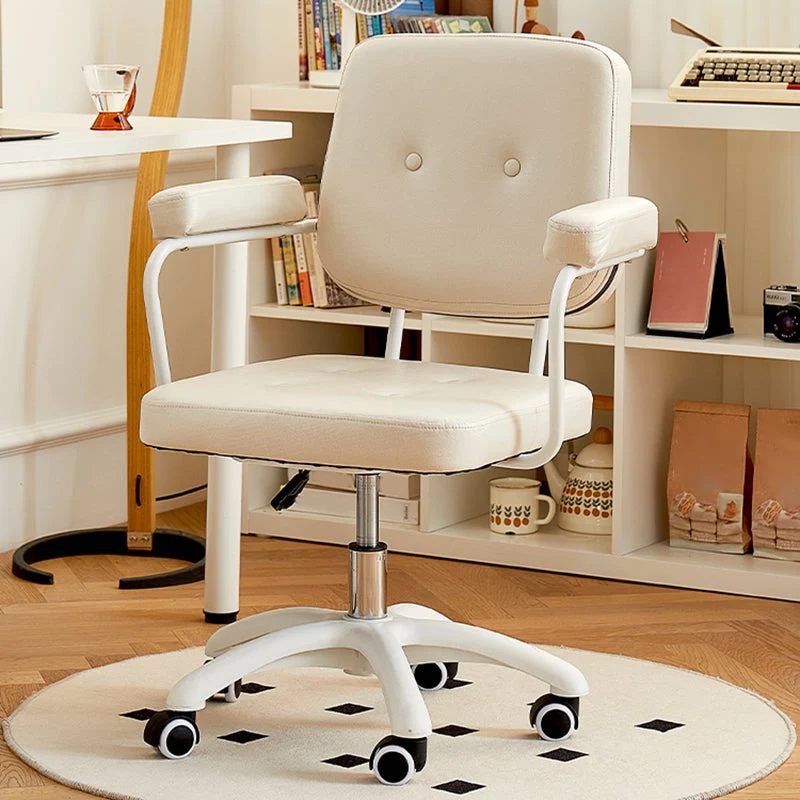 Chaise pivotante moderne à accoudoirs rembourrés, siège réglable en hauteur, chaise de bureau avec roulettes Clearhalo