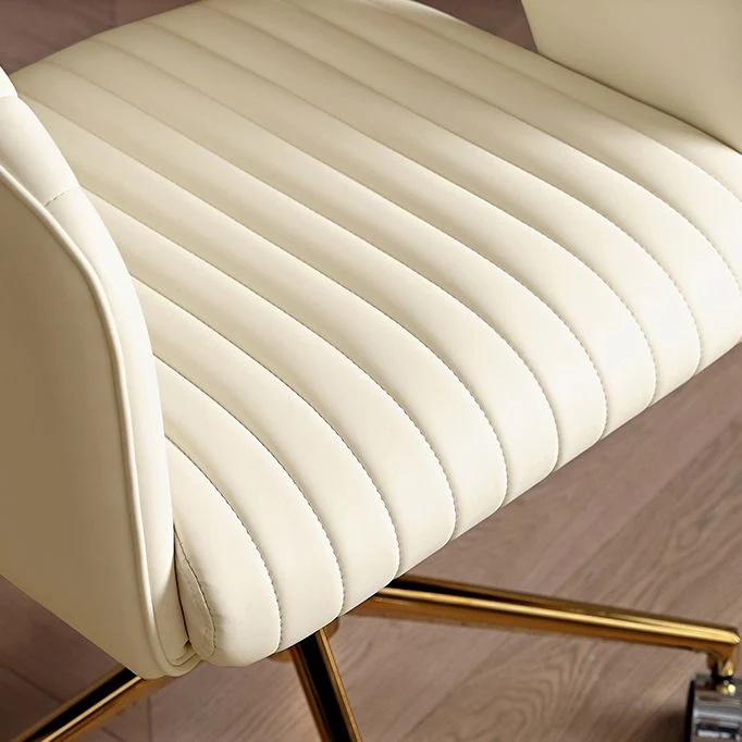 Chaise pivotante moderne blanche, siège réglable en hauteur, chaise de bureau avec roulettes Clearhalo