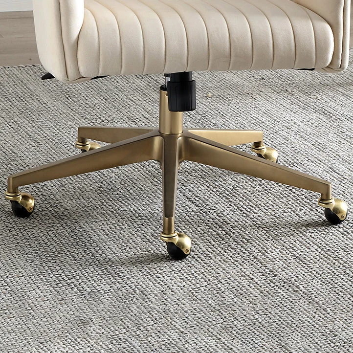 Chaise pivotante moderne blanche, siège réglable en hauteur, chaise de bureau avec roulettes Clearhalo