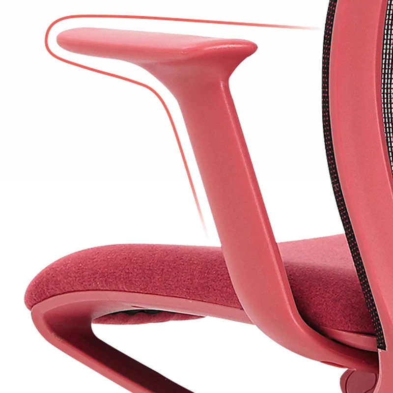 Chaise pivotante moderne à bras fixes, chaise de bureau à grille d'air respirante avec roulettes Clearhalo