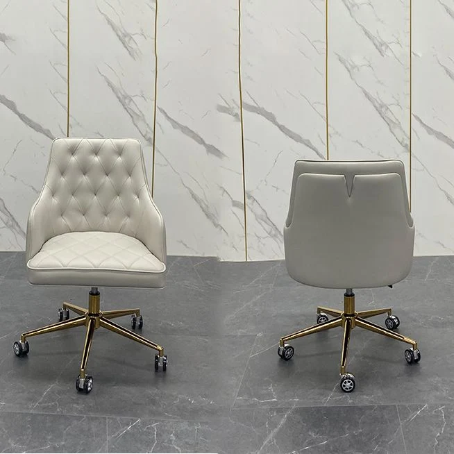 Chaise pivotante moderne à bras fixes, siège réglable en hauteur, chaise de bureau avec roulettes Clearhalo