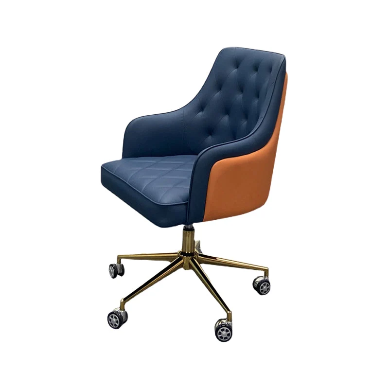 Chaise pivotante moderne à bras fixes, siège réglable en hauteur, chaise de bureau avec roulettes Clearhalo