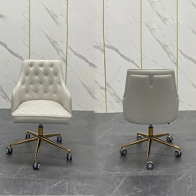 Chaise pivotante moderne à bras fixes, siège réglable en hauteur, chaise de bureau avec roulettes Clearhalo