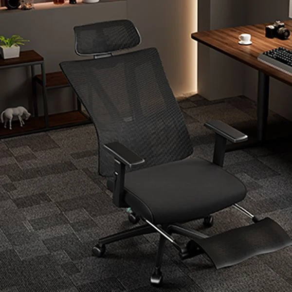 Chaise pivotante moderne à dossier haut, bras réglables, chaise de travail ergonomique en maille Clearhalo