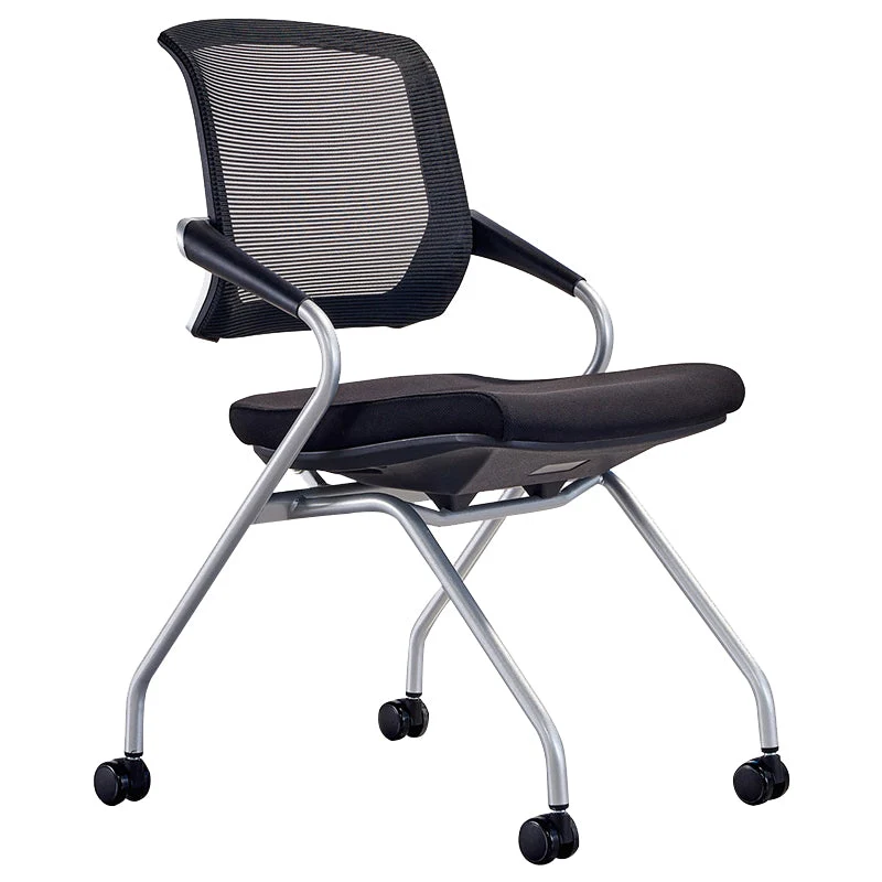 Chaise pivotante moderne à grille d'air respirante, chaise de bureau à dossier moyen en microfibre Clearhalo