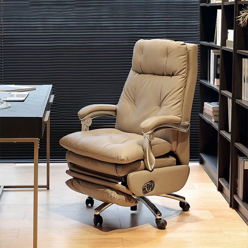 Chaise pivotante moderne, hauteur de siège réglable, repose-pieds, chaise de bureau avec roulettes Clearhalo
