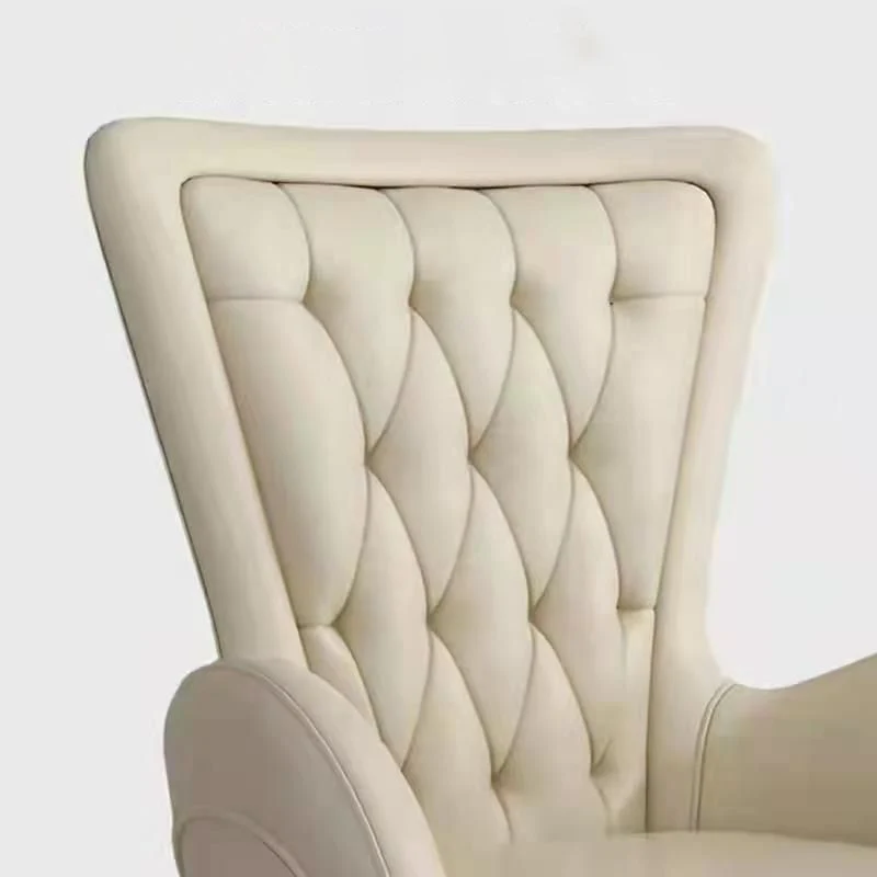 Chaise pivotante rembourrée contemporaine en simili cuir chaise de bureau blanche Clearhalo