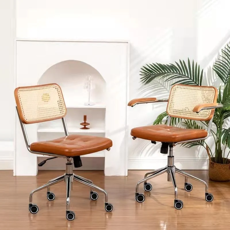 Chaise pivotante de style moderne, chaise de bureau à dossier bas avec roulettes Clearhalo