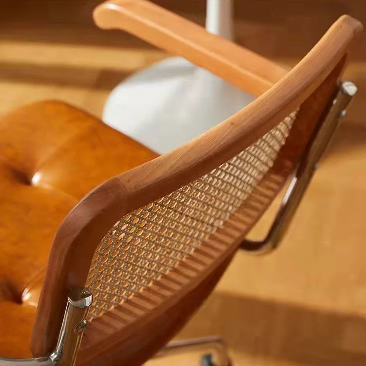 Chaise pivotante de style moderne, chaise de bureau à dossier bas avec roulettes Clearhalo