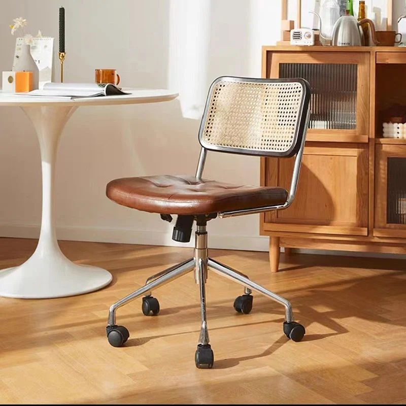 Chaise pivotante de style moderne, chaise de bureau à dossier bas avec roulettes Clearhalo