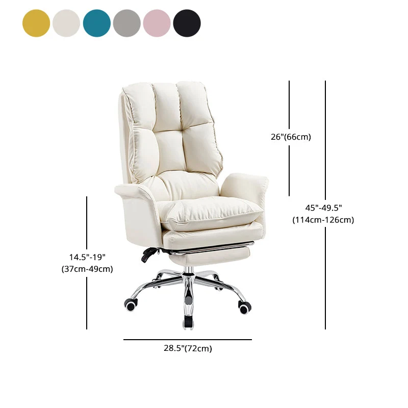 Chaise rembourrée ergonomique d'ordinateur moderne, chaise de bureau réglable en hauteur pour le bureau Clearhalo