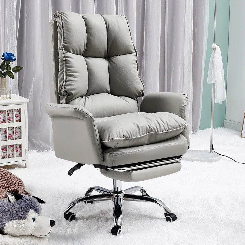 Chaise rembourrée ergonomique d'ordinateur moderne, chaise de bureau réglable en hauteur pour le bureau Clearhalo