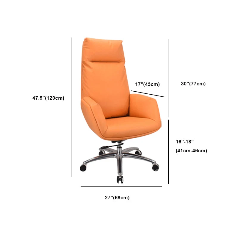 Chaise rembourrée moderne et contemporaine Chaise de travail orange à dossier haut Clearhalo