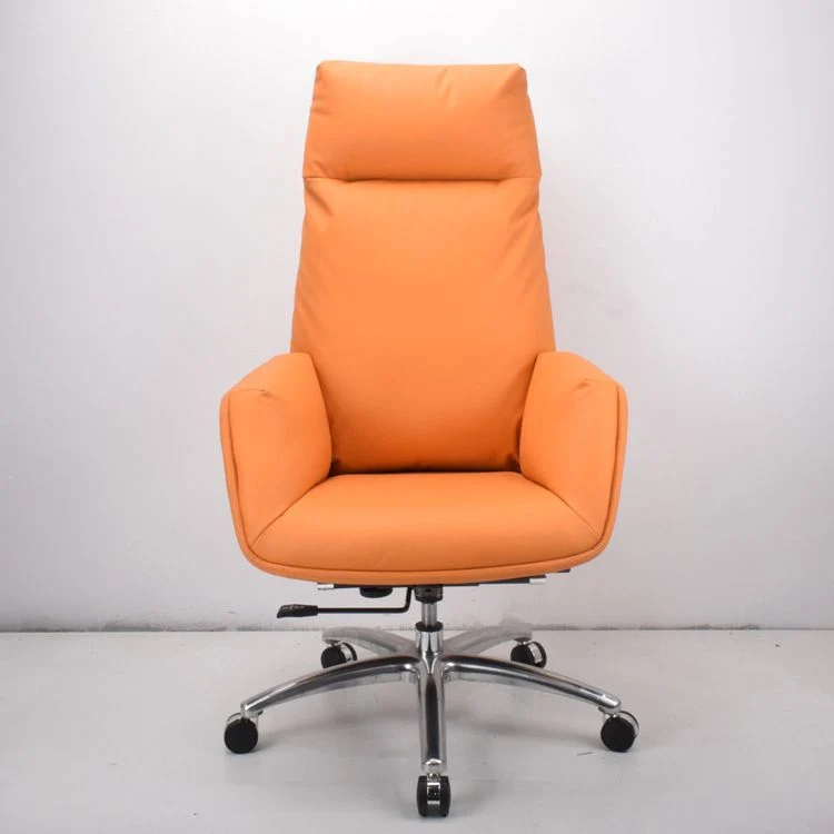 Chaise rembourrée moderne et contemporaine Chaise de travail orange à dossier haut Clearhalo