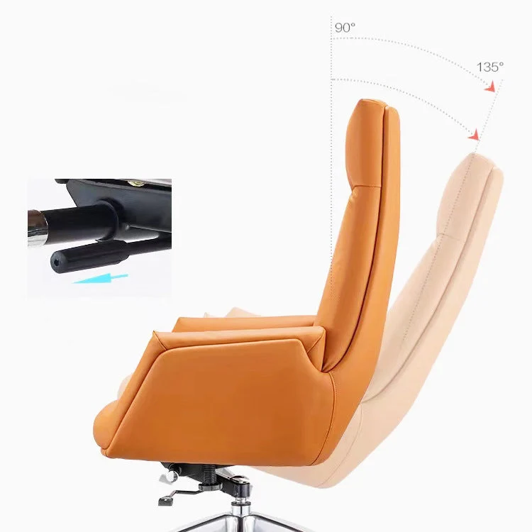 Chaise rembourrée moderne et contemporaine Chaise de travail orange à dossier haut Clearhalo