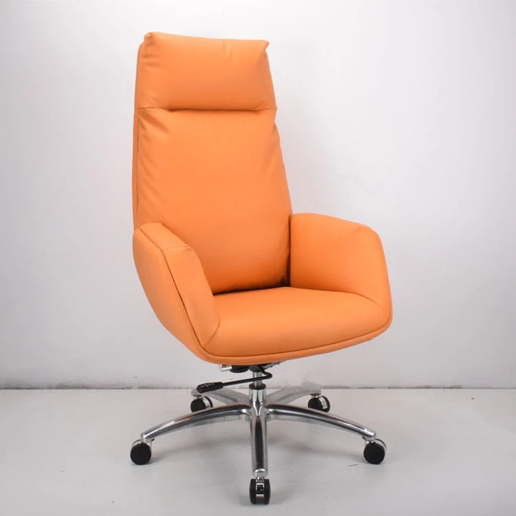 Chaise rembourrée moderne et contemporaine Chaise de travail orange à dossier haut Clearhalo