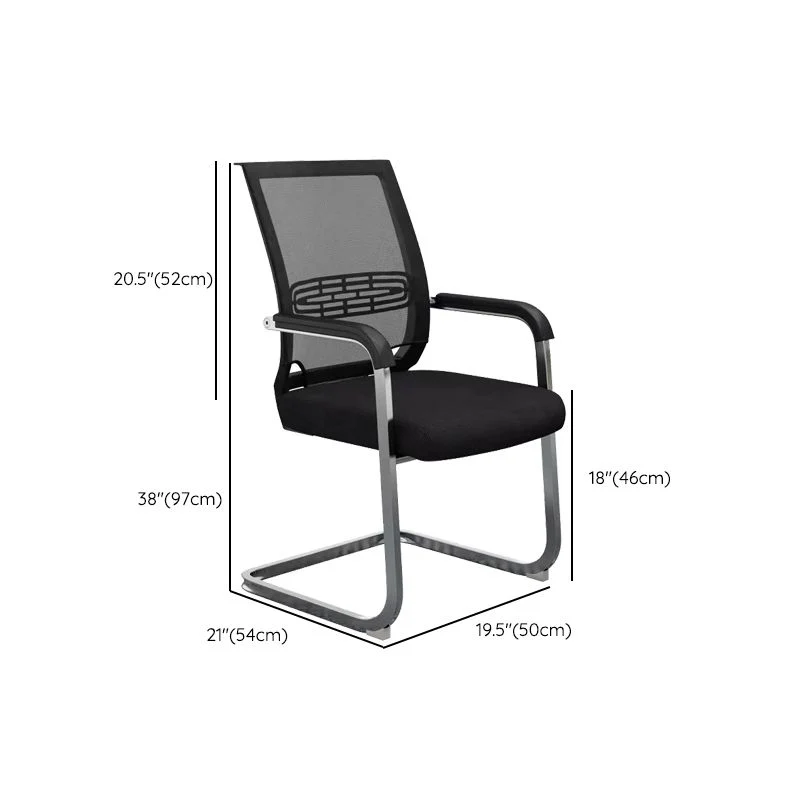 Chaise respirable noire de grille d'air de cadre de Chrome de chaise de bureau à domicile de milieu arrière Clearhalo