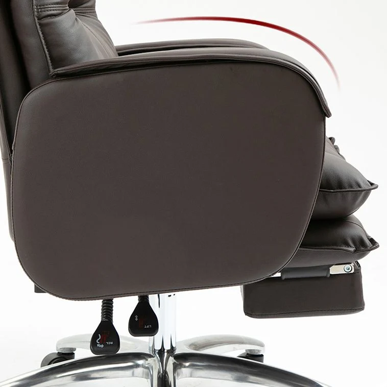 Chaise sans accoudoirs, chaise de bureau ergonomique en cuir moderne sans détresse avec roulettes Clearhalo