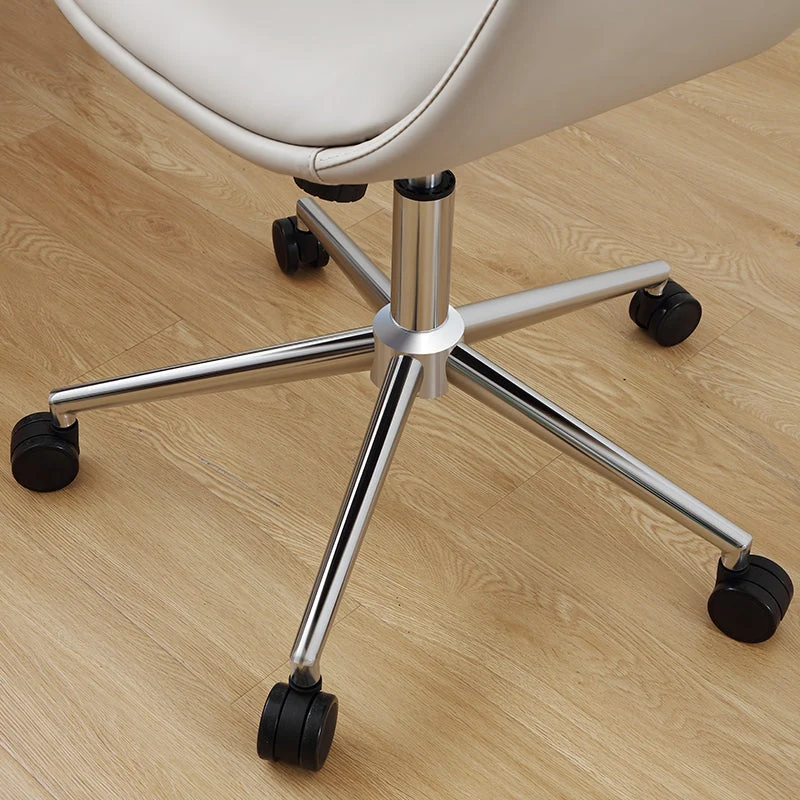 Chaise sans accoudoirs en cuir, chaise pivotante à hauteur de siège réglable avec roulettes Clearhalo