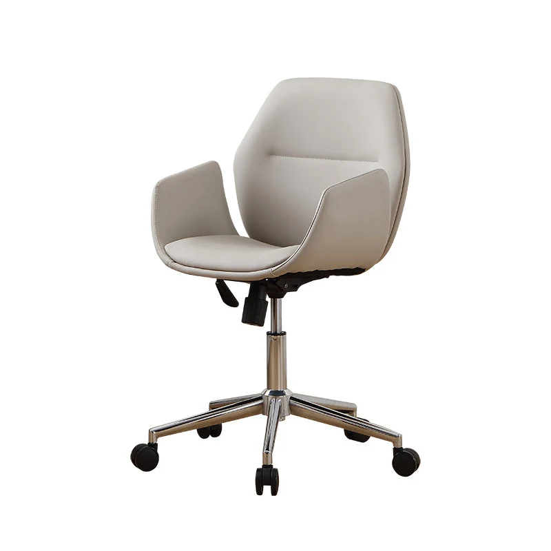 Chaise sans accoudoirs en cuir, chaise pivotante à hauteur de siège réglable avec roulettes Clearhalo