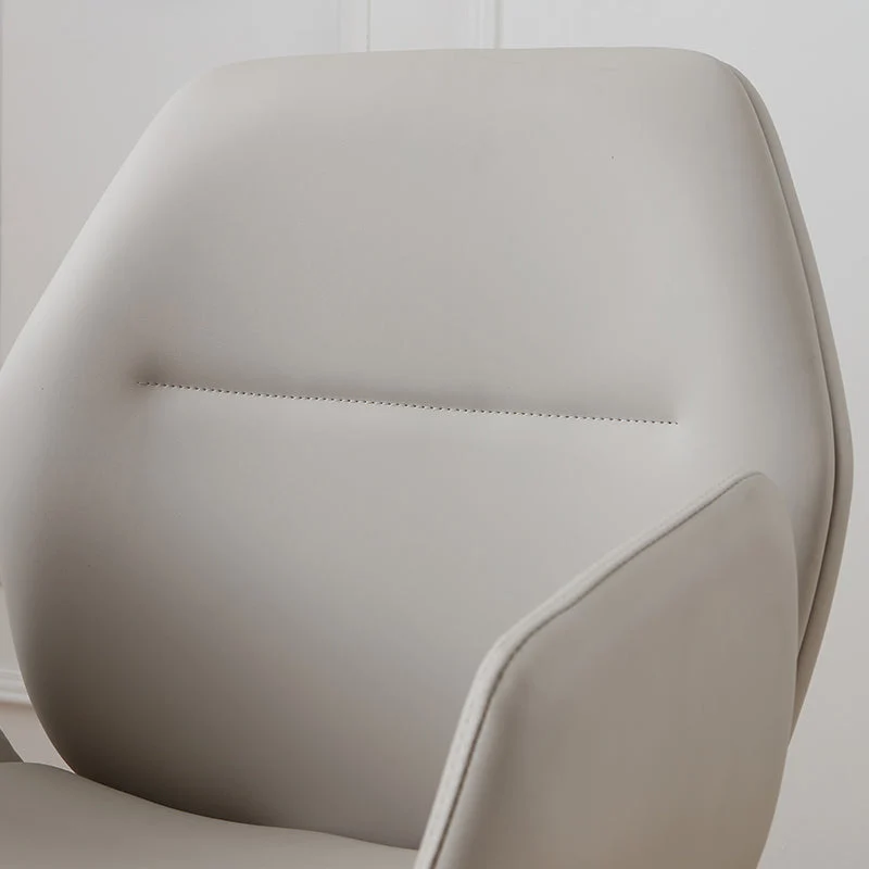 Chaise sans accoudoirs en cuir, chaise pivotante à hauteur de siège réglable avec roulettes Clearhalo