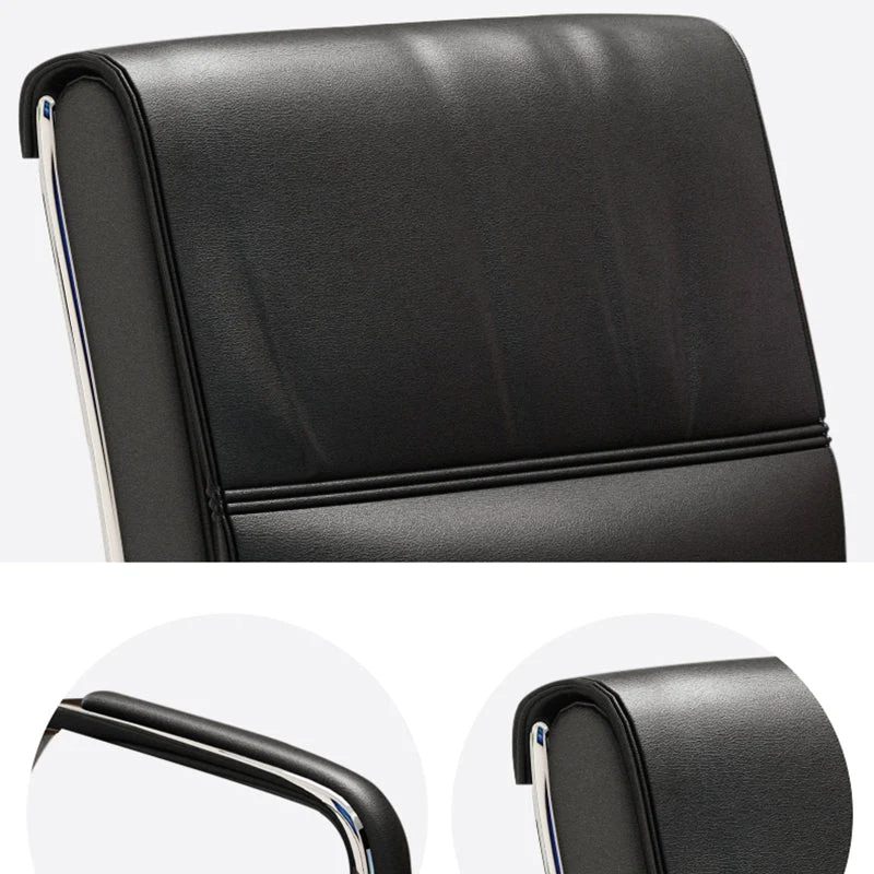 Chaise de travail de base en métal de chaise de bureau à dossier moyen/haut moderne pour le bureau Clearhalo