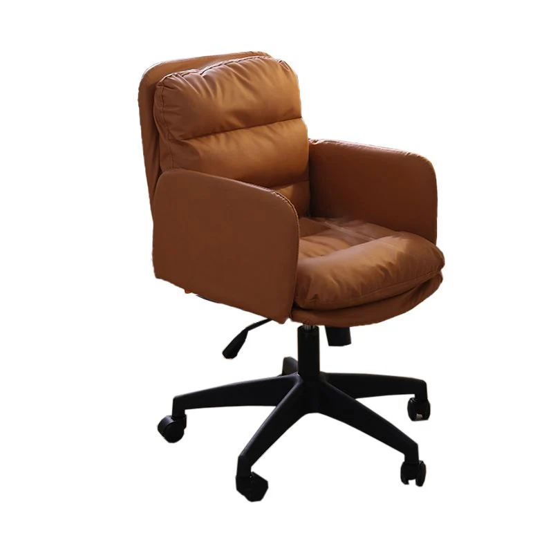 Chaise de travail à bras rembourrés, chaise de bureau moderne pivotante à dossier moyen Clearhalo