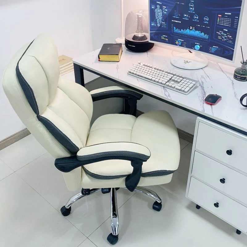 Chaise de travail à bras réglable, chaise de bureau à domicile moderne à dossier haut Clearhalo