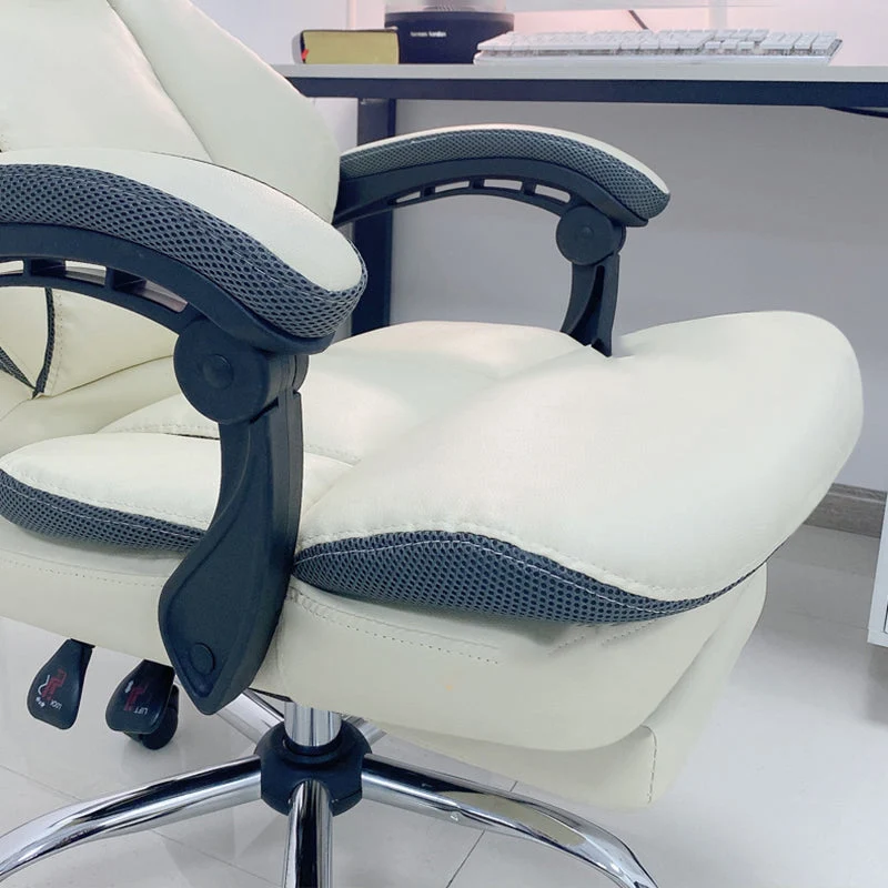 Chaise de travail à bras réglable, chaise de bureau à domicile moderne à dossier haut Clearhalo