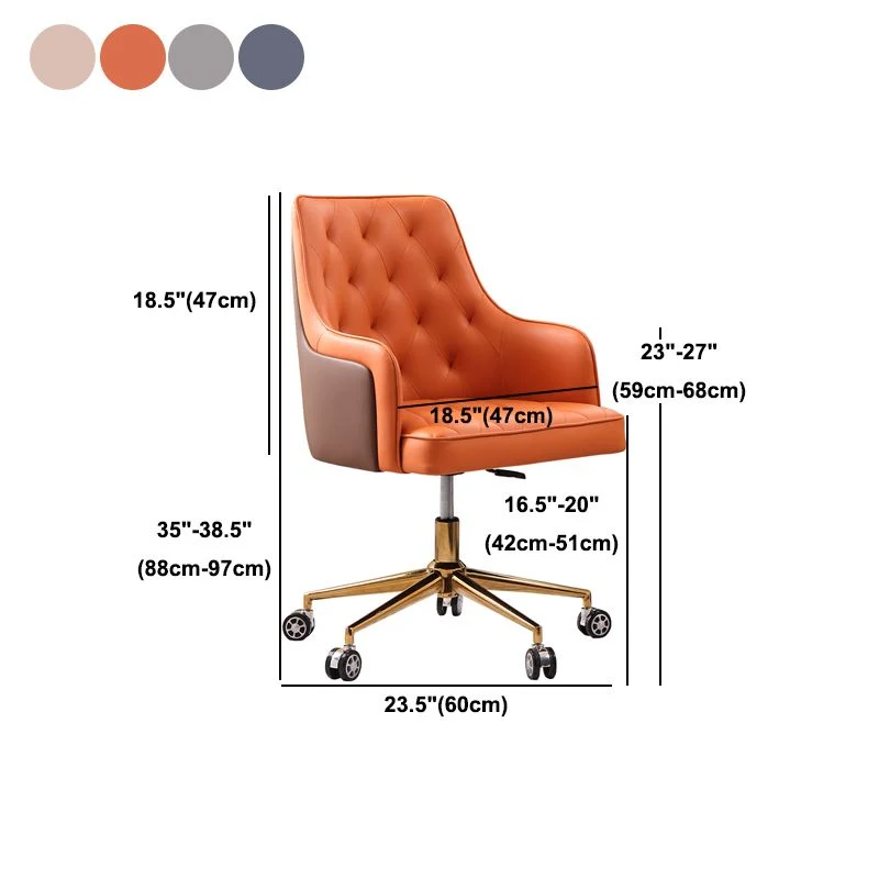 Chaise de travail capitonnée et rembourrée, chaise de bureau moderne en similicuir avec accoudoirs Clearhalo