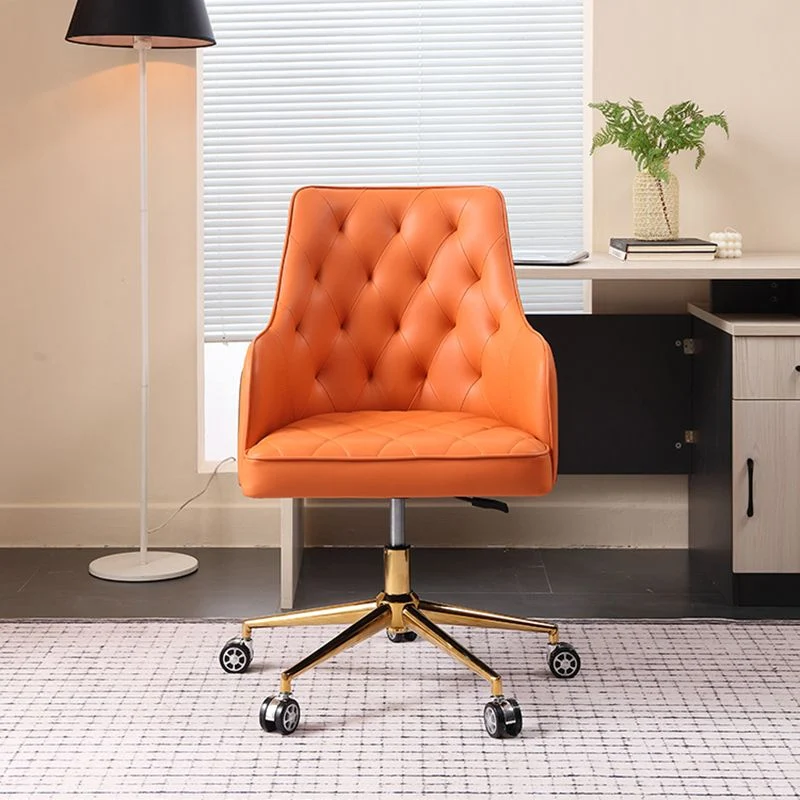 Chaise de travail capitonnée et rembourrée, chaise de bureau moderne en similicuir avec accoudoirs Clearhalo