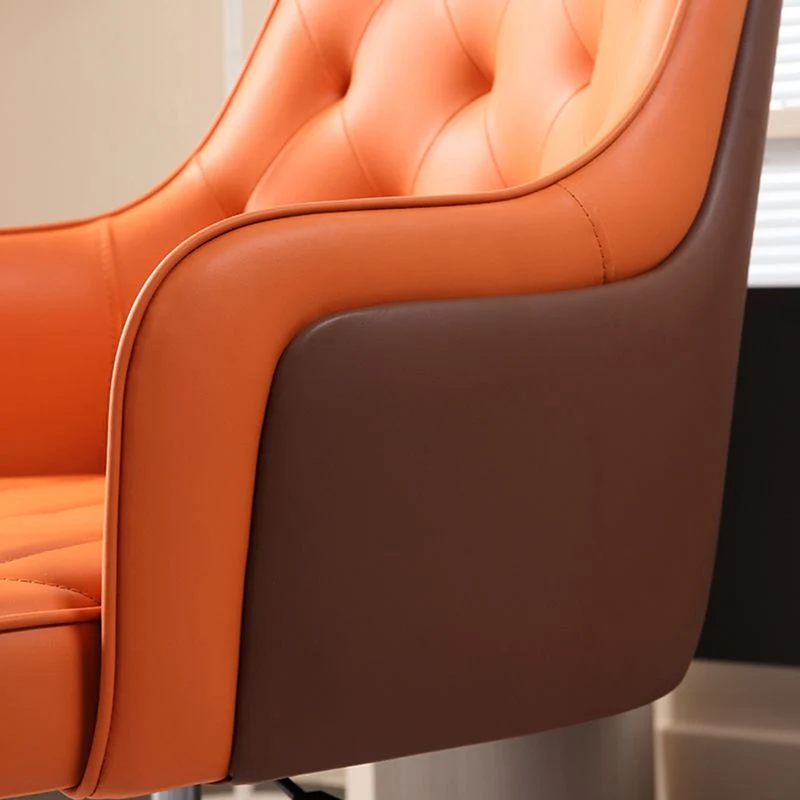 Chaise de travail capitonnée et rembourrée, chaise de bureau moderne en similicuir avec accoudoirs Clearhalo