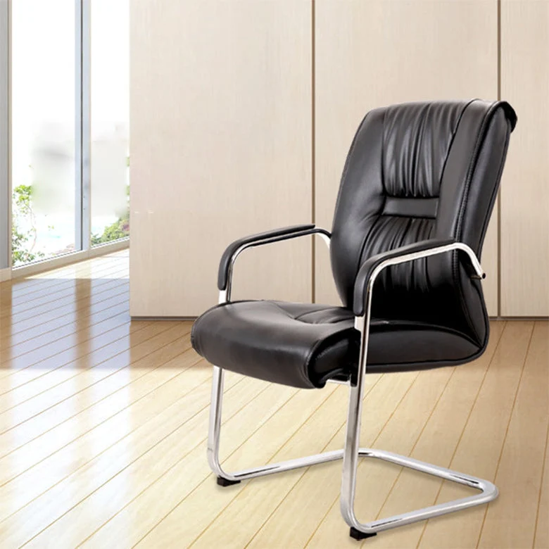Chaise de travail contemporaine en cuir avec bras rembourrés, chaise de bureau pour bureau Clearhalo