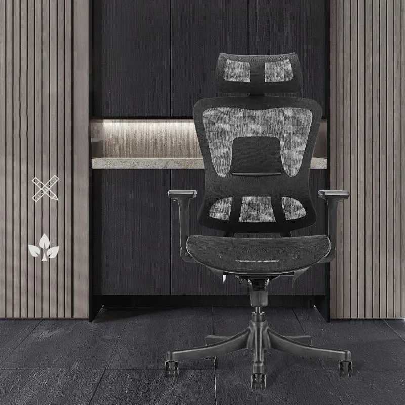 Chaise de travail contemporaine en maille avec roulettes, chaise de bureau ergonomique pivotante pour ordinateur Clearhalo