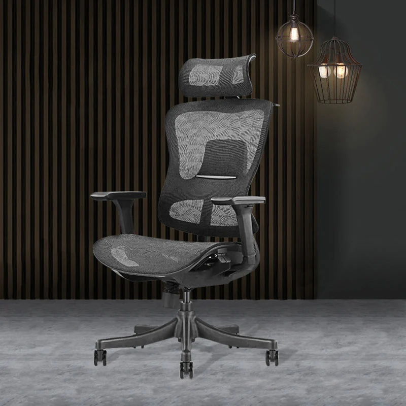 Chaise de travail contemporaine en maille avec roulettes, chaise de bureau ergonomique pivotante pour ordinateur Clearhalo