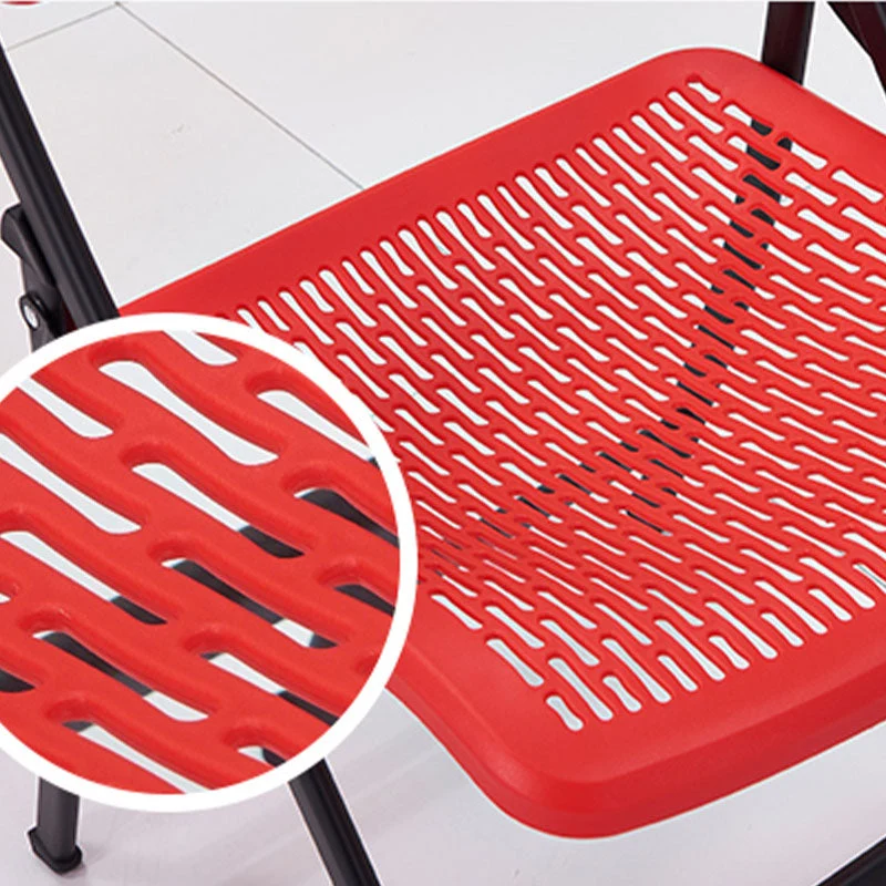 Chaise de travail contemporaine en plastique avec pieds en métal, sans accoudoirs, à dossier moyen Clearhalo
