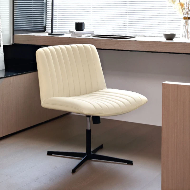 Chaise de travail contemporaine sans bras, chaise de conférence sans roues pour le bureau Clearhalo
